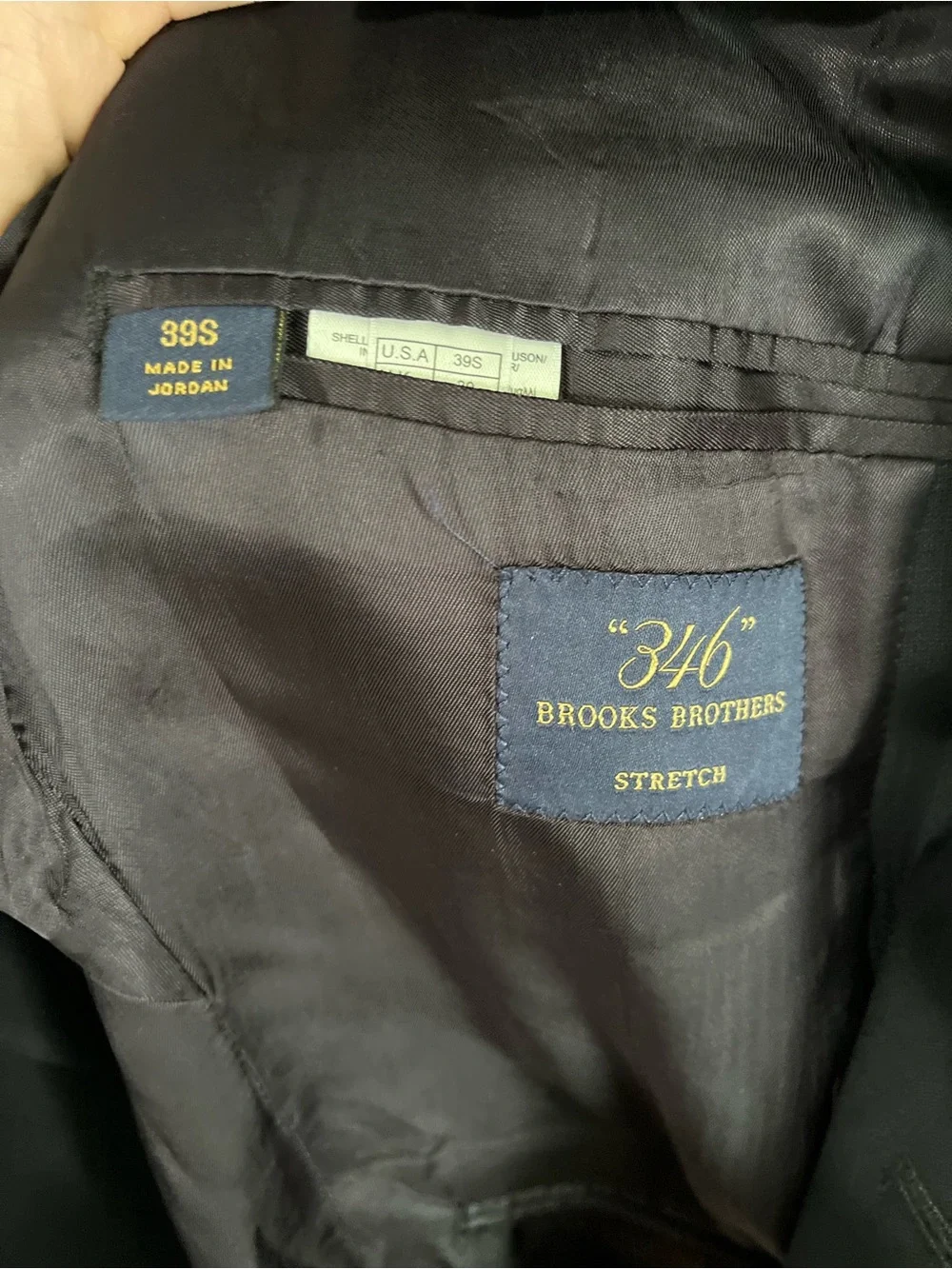 Brooks Brothers Men's Classic Black Two-Button wool Blazer 39s